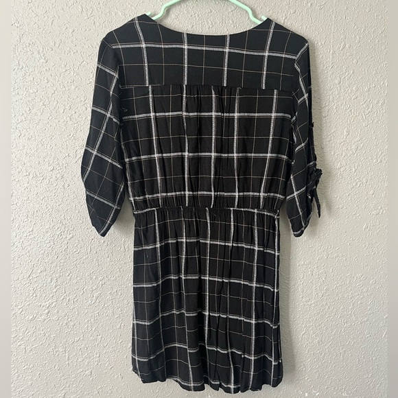 Black and white plaid shirt dress - Picture 6 of 10